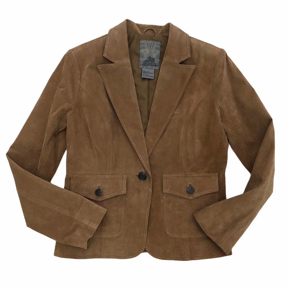 BB DAKOTA Women's Tan Leather Blazer Jacket L